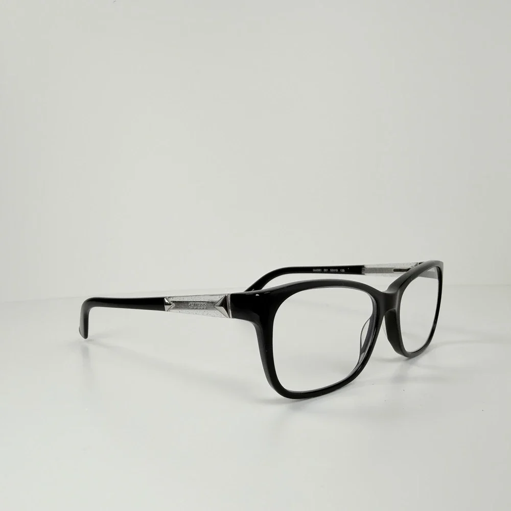 GUESS GU2561 001 Black Square Rectangular Eyeglass Frame 53-15-135